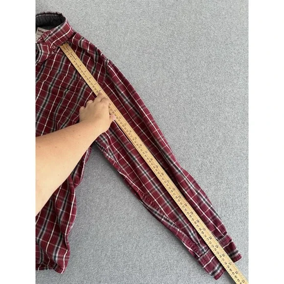 Wrangler Rugged Wear Check Plaid Button Down Shirt Sz Large Western Comfort Gorp - Picture 10 of 12